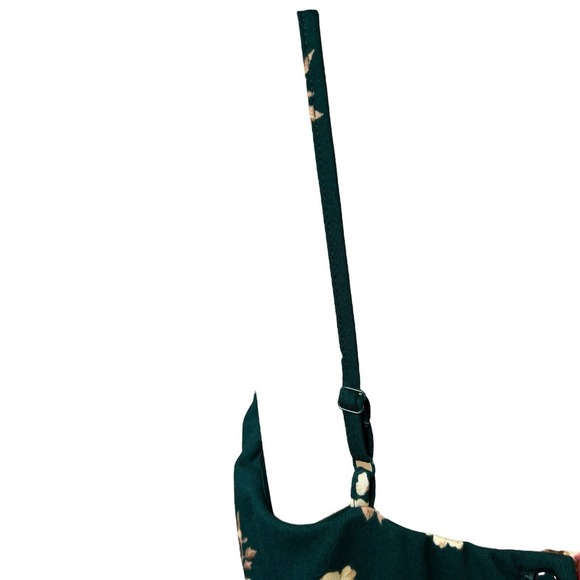 Trixxi Mini‎ Dress Size Medium Green Floral Tiered Scuba Cottagecore Square Neck - Picture 4 of 12